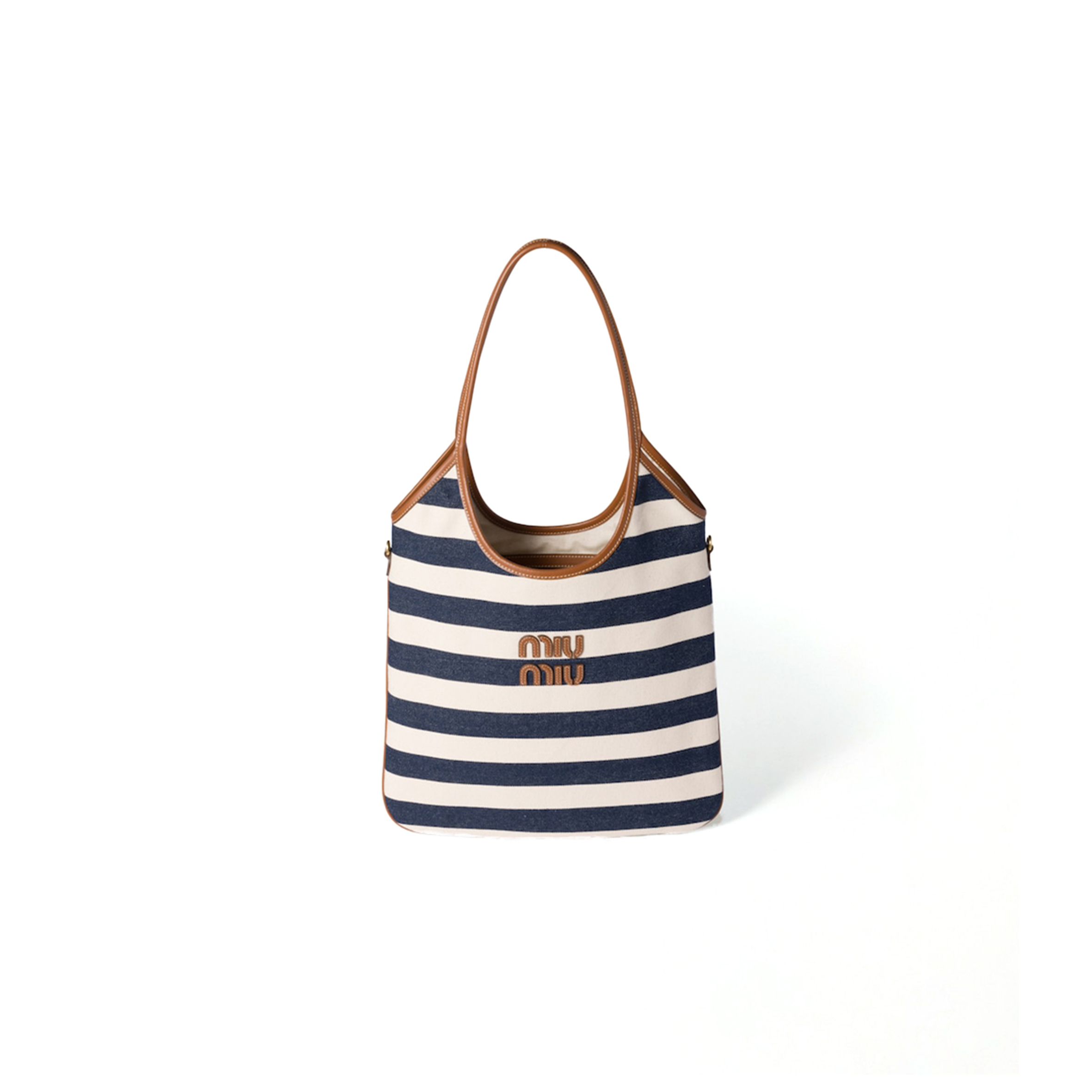 MIU MIU IVY CANVAS AND LEATHER BAG 5BG231_2IBB (40*35cm)